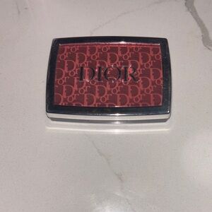 Dior Silver Compact Case with Rose Patterned Lid